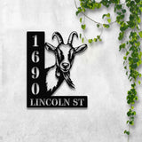 Personalized Goat Address Sign: Metal Farmhouse Decor