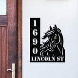 Custom Horse Address Sign, Horse Sign, Ranch Address Sign, Barn Address Sign, Metal Address Sign, Horse Lover Gifts. Farmhouse Decor