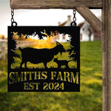 Custom Goat Metal Wall Sign - Personalized Farm Name Wall Art - Goat Farmhouse Decor & Gifts for Goat Lovers, Family Name Sign