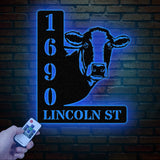 Custom Metal Cow Address Sign, Personalized FarmHouse Decor, Exterior Home Address Sign, Country Lover Gifts, Housewarming Gift