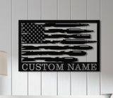 Custom Us Flag Ammo Wall Art with Led Lights, Personalized Bullets Metal Sign, Gun Room Sign, Decor For Firearms, Firearm Gift, Gunner Gift