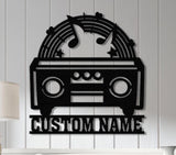 Custom Retro Radio Metal Wall Art With LED Light, Personalized Radio Name Sign Decor For Room, Radio Metal LED Decor, Vintange Wall Decor
