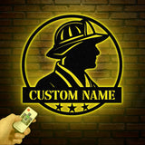 Personalized Firefighter Sign - Custom Metal Firefighter Metal Sign, Firefighter Gift for Him, Fireman Gift for Dad, Firefighter Decor