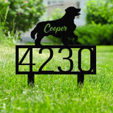 Custom Metal Dog Address Stake, Every Dog Breed Address Sign, Personalized House Number Sign, Address Plaque, Dog Decor, Front door Sign