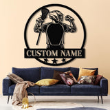 Custom Lacrosse Metal Wall Art LED Light, Personalized Lacrosse Player Name Sign Home Decor, Lacrosse Lover Home Bedroom Wall Art
