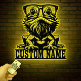 Personalized Cute Bearded Dragon Metal Sign with LED Light, Custom Name Bearded Dragons Sign, Unique Bearded Dragon Gift, Gecko Lizard Decor