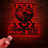 Personalized Cute Bearded Dragon Metal Sign with LED Light, Custom Name Bearded Dragons Sign, Unique Bearded Dragon Gift, Gecko Lizard Decor