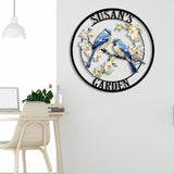 Custom Blue Jay Bird Garden Sign, Personalized Metal Garden Decor, Metal Bird Sign, Blue Jay Bird Wall Art, Gift For Gardener, Outdoor Decor