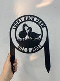 Personalized Duck Pair Address Garden Stake, Custom Duck Design, Custom House Numbers Display, Metal Address Sign, House Number Plaque