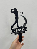 Personalized Golf Memorial Stake Metal, Golfer Memorial Gift, Golfer Dad Sympathy, Grave Marker, Metal Sign, Gardening Gift