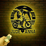 Custom Dirt Bike Metal Sign with LED Lights - Personalized Motocross Wall Art, Man Cave Decor, Biker Gift, Garage Sign, Off-Road Lover Gift