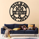 Christ Cross Metal Sign, Personalized Faith Cross Sign with Led Light, Family Name Sign, Christian Sign, Front Door Decor, Cross Wall Art