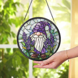 Lavender Glass Suncatcher, Floral Window Hanging Decor, Handmade Garden Ornament, Gift for Nature Lovers, Mother's Day or Birthday Gift