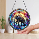 Elephant Stained Glass SunCatcher, Elephant Window Hanging. Elephant Ornament, Elephant Lover Gift, Nature Animal, Friend Gift, Gift for Mom