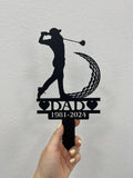 Personalized Golf Memorial Stake Metal, Golfer Memorial Gift, Golfer Dad Sympathy, Grave Marker, Metal Sign, Gardening Gift