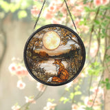 Woodland Fox Glass Suncatcher, Nursery Window Hanging, Handmade Animal Decor, Fox Lover Gift, Perfect for Mother's Day or Birthdays