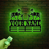 Personalized Horse Ribbon Medal Holder, Custom Horse Name Medal Hanger, Equestrian Ribbon & Medal Display Rack, Horse Show Award Holder