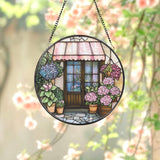 Personalized Flower Store Window Suncatcher, Floral Glass Decor, Garden-Themed Indoor Accent, Gift for Plant or Flower Lovers