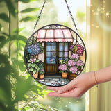 Personalized Flower Store Window Suncatcher, Floral Glass Decor, Garden-Themed Indoor Accent, Gift for Plant or Flower Lovers