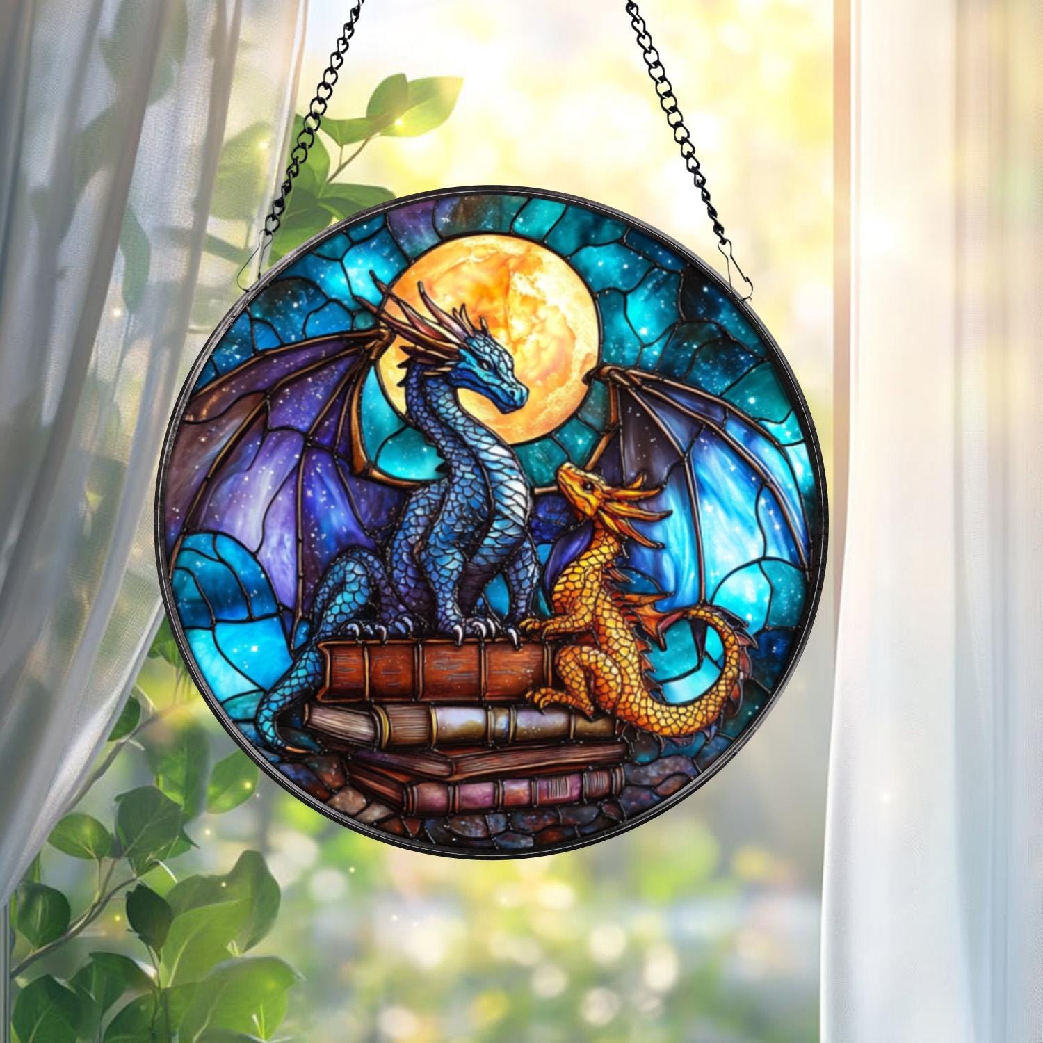Xaden Riorson Dragon Glass Ornament, Fourth Wing Inspired Suncatcher, Book Lover Fantasy Gift, Dark Romance Window Art, Onyx Storm Decor