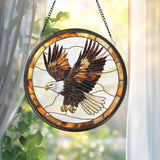Stained Glass Eagle Suncatcher – Handmade Bald Eagle Window Art, Patriotic Bird Decor, Wildlife Gift for Nature Lovers