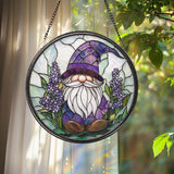 Lavender Glass Suncatcher, Floral Window Hanging Decor, Garden Ornament, Handmade Nature Gift, Mom Gift, Birthday or Mother's Day Present