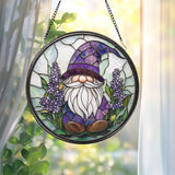 Lavender Glass Suncatcher, Floral Window Hanging Decor, Garden Ornament, Handmade Nature Gift, Mom Gift, Birthday or Mother's Day Present