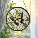 Monarch Butterfly Glass Suncatcher, Wildflower Window Hanging, Handmade Garden Decor, Gift for Her, Mother’s Day Gift, Birthday Present