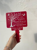 Personalized Tree of Life Memorial Stake: Powder-Coated Steel Grave Marker