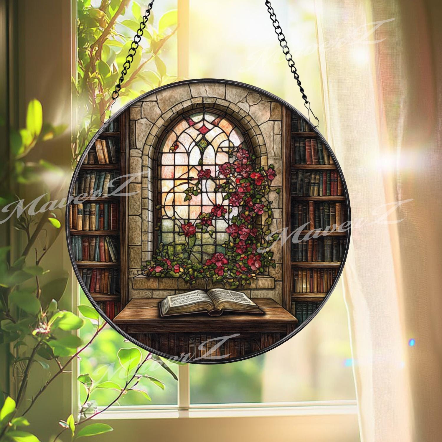Pink Gladiolus Stained Glass Suncatcher, Floral Window Panel Hanging Gift, Elegant Botanical Flower Decor, Handmade Glass for Garden Lovers