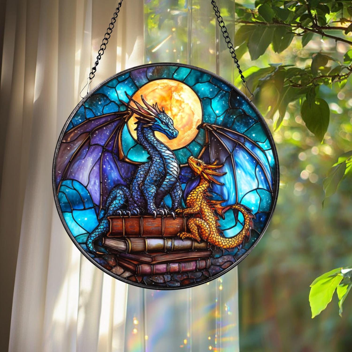 Xaden Riorson Dragon Glass Ornament, Fourth Wing Inspired Suncatcher, Book Lover Fantasy Gift, Dark Romance Window Art, Onyx Storm Decor