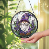 Lavender Glass Suncatcher, Floral Window Hanging Decor, Garden Ornament, Handmade Nature Gift, Mom Gift, Birthday or Mother's Day Present