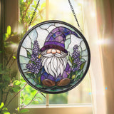 Lavender Glass Suncatcher, Floral Window Hanging Decor, Garden Ornament, Handmade Nature Gift, Mom Gift, Birthday or Mother's Day Present