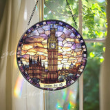 London Big Ben Stained Glass Suncatcher, Iconic UK Landmark Window Hanging, British Architecture Glass Art, Travel Gift for London Lovers