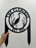 Personalized Heron Metal Address Stake, Modern Address Sign, Custom House Numbers, Metal Address Sign, Address Numbers, Road Address