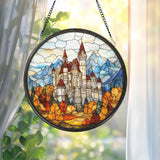 Neuschwanstein Castle Stained Glass Suncatcher, Fairytale German Landmark Window Art, Magical Travel Decor, Gift for Her or Him