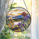 Deer Fawn Suncatcher, Floral Stained Glass Window Art, Baby Deer Decor, Woodland Animal Gift, Nature Lover Hanging Ornament