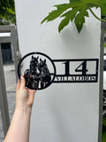 Custom Horse Farmhouse Metal House Number Sign, Custom Address Sign, Personalized Address Plaque, Street Name Sign, Front Door Sign