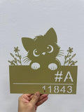 Black Cat House Number Sign, Cat House Address Sign, Custom Door Number Sign, Cat Welcome Sign, Housewarming Gift, Gift for Cat Lovers