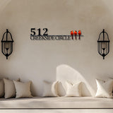 Personalized Cardinal House Address Sign, Custom Metal Home Number Plaque with 3 Red Birds, Outdoor Family Name Yard Decor