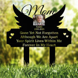 Personalized Mom Memorial Garden Stake with Photo and Angel Wings, Custom Grave Marker, In Loving Memory Outdoor Remembrance Sign