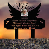 Personalized Mom Memorial Garden Stake with Photo and Angel Wings, Custom Grave Marker, In Loving Memory Outdoor Remembrance Sign