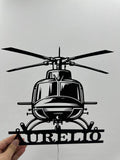 Personalized LED Helicopter Metal Sign, Custom Pilot Name Wall Art, Aviation Decor, Military Helicopter Gift, Man Cave Decor