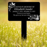 Personalized Memorial Stake With Fairy and Butterflies, Custom Tree Plaque Marker, Custom Grave Marker, Metal Memorial Stake, Garden Decor