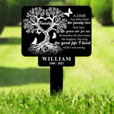 Personalized Memorial Stake Metal, Tree Of Life Memorial Stake, In Loving Memorial, Remembrance Stake, Sympathy Gift, Outdoor Grave Marker