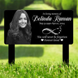 Custom Photo Grave Marker, Temporary Grave Marker With Photo, Outdoor Memorial Plaque, Sympathy Plaque, Remembrance Plaque, Feather Symbol