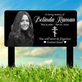 Custom Photo Grave Marker, Temporary Grave Marker With Photo, Outdoor Memorial Plaque, Sympathy Plaque, Remembrance, Greek Orthodox cross