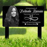 Custom Photo Grave Marker, Temporary Grave Marker With Photo, With The Heart Infinity Symbol, Sympathy Plaque, Remembrance Plaque,