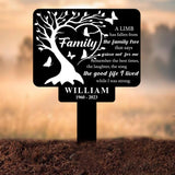 Personalized Tree of Life Memorial Stake: Powder-Coated Steel Grave Marker