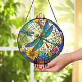 Dragonfly Stained Glass, Dragonfly Suncatcher, Dragonfly Window Hanging, Glass Art, In Door Decoration, Kitchen Decoration, Gift for Mom